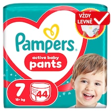 Pampers Active Baby Plenkové Kalhotky, Velikost 7, 44 Kusů, 15kg+