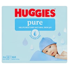 Huggies Pure dětské ubrousky 3 x 56 ks