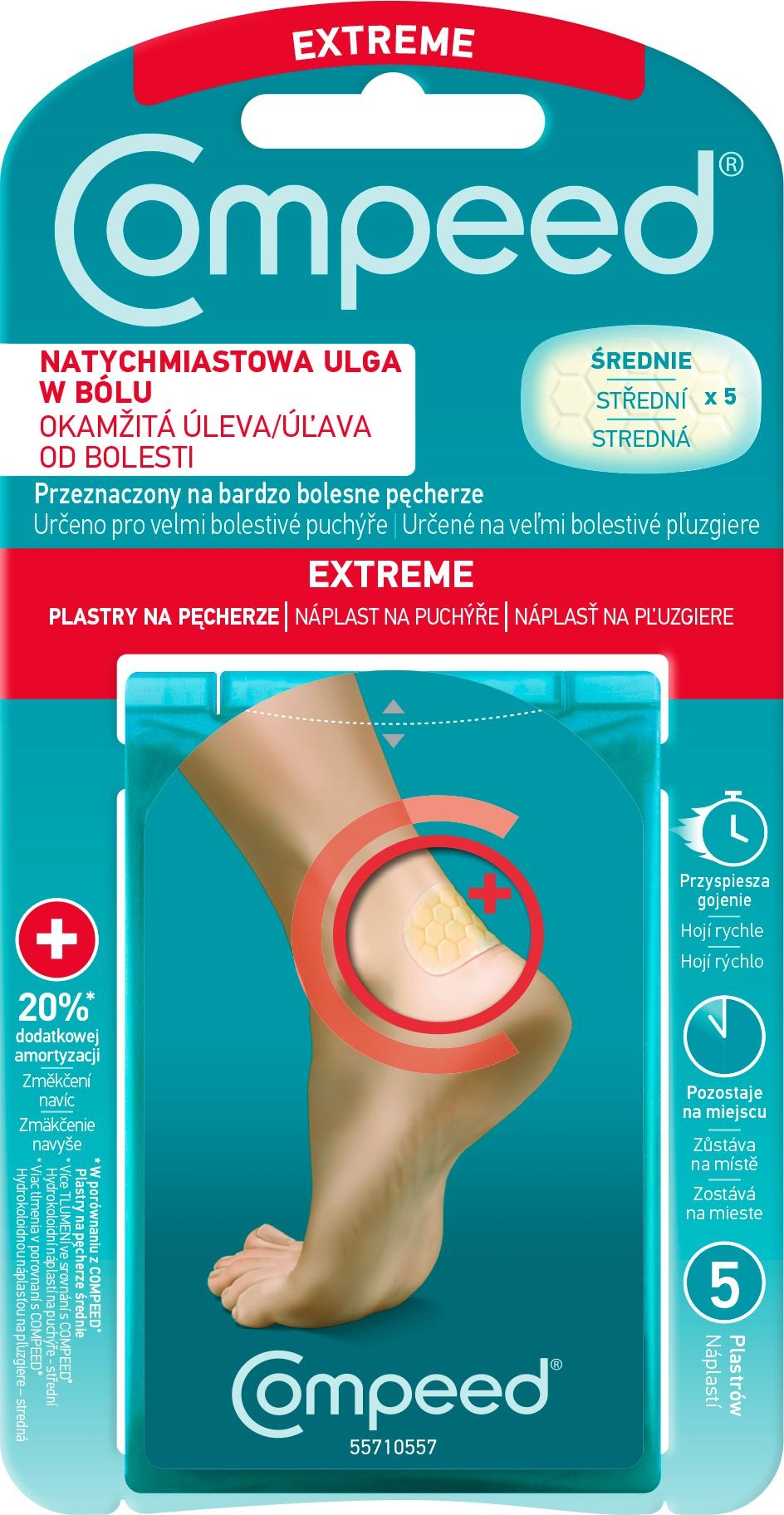 Compeed Náplast na puchýře sp. pata 5 ks