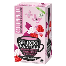 Cupper Skinni Vanilli bio bylinný čaj s vanilkovou a jahodovou příchutí aromatizovaný 20 ks 40g