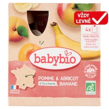 Babybio Bio pyré jablko meruňka banán 4 x 90g (360g)