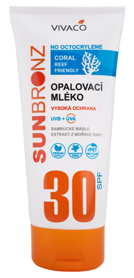 Vivaco Sun Bronz Opalovací mléko bez octocrylenu SPF 30, tuba