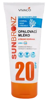 Vivaco Sun Bronz Opalovací mléko bez octocrylenu SPF 20, tuba