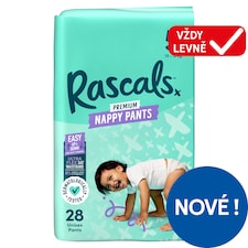 Rascals Prémiové plenkové kalhotky 5 13 - 18 kg 28 ks