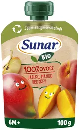 Sunar BIO Ovocná kapsička jablko, mango, broskev