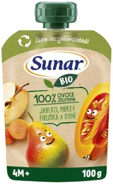 Sunar BIO Ovocno-zeleninová kapsička jablko, hruška, mrkev, dýně