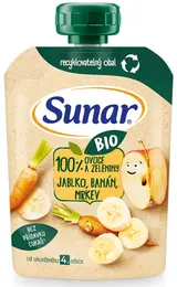 Sunar BIO Kapsička jablko, banán, mrkev