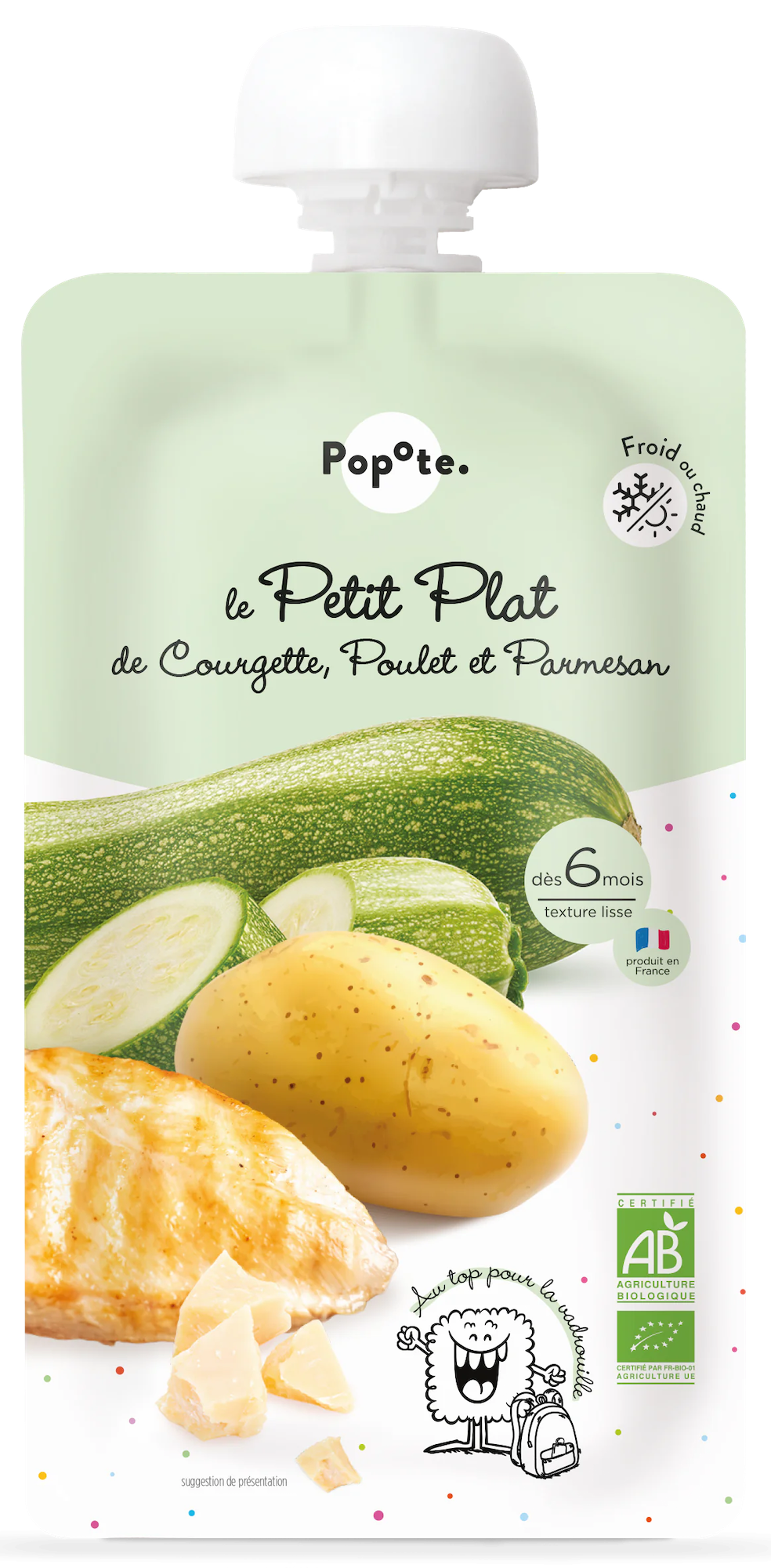 Popote BIO Dětské menu s cuketou, kuřetem a parmezánem