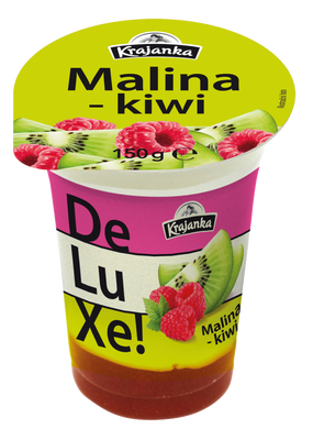 Krajanka DeLuXe smetanový jogurt 7,2% malina-kiwi