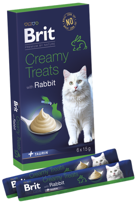 Brit Premium by Nature Cat Creamy Treats with Rabbit 6x15g, pro kočky