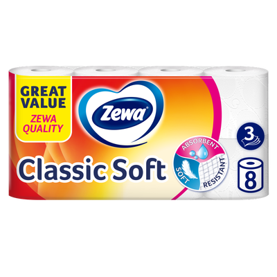 Zewa Classic Soft Toaletní papír 3vrstvý, 8 rolí