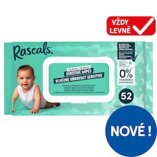Rascals Sensitive prémiové vlhčené ubrousky 52 ks 370g