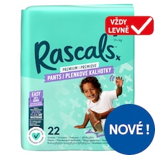 Rascals Prémiové plenkové kalhotky 7 17+ kg 22 ks