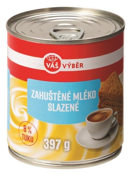 Váš Výběr Zahuštěné slazené mléko 8% 397g