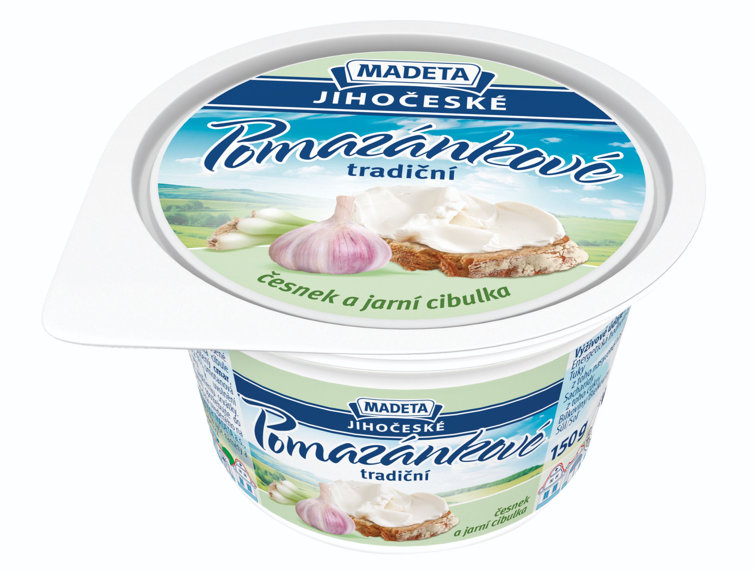 Madeta Jihočeské pomazánkové tradiční česnek a jarní cibulka 150 g