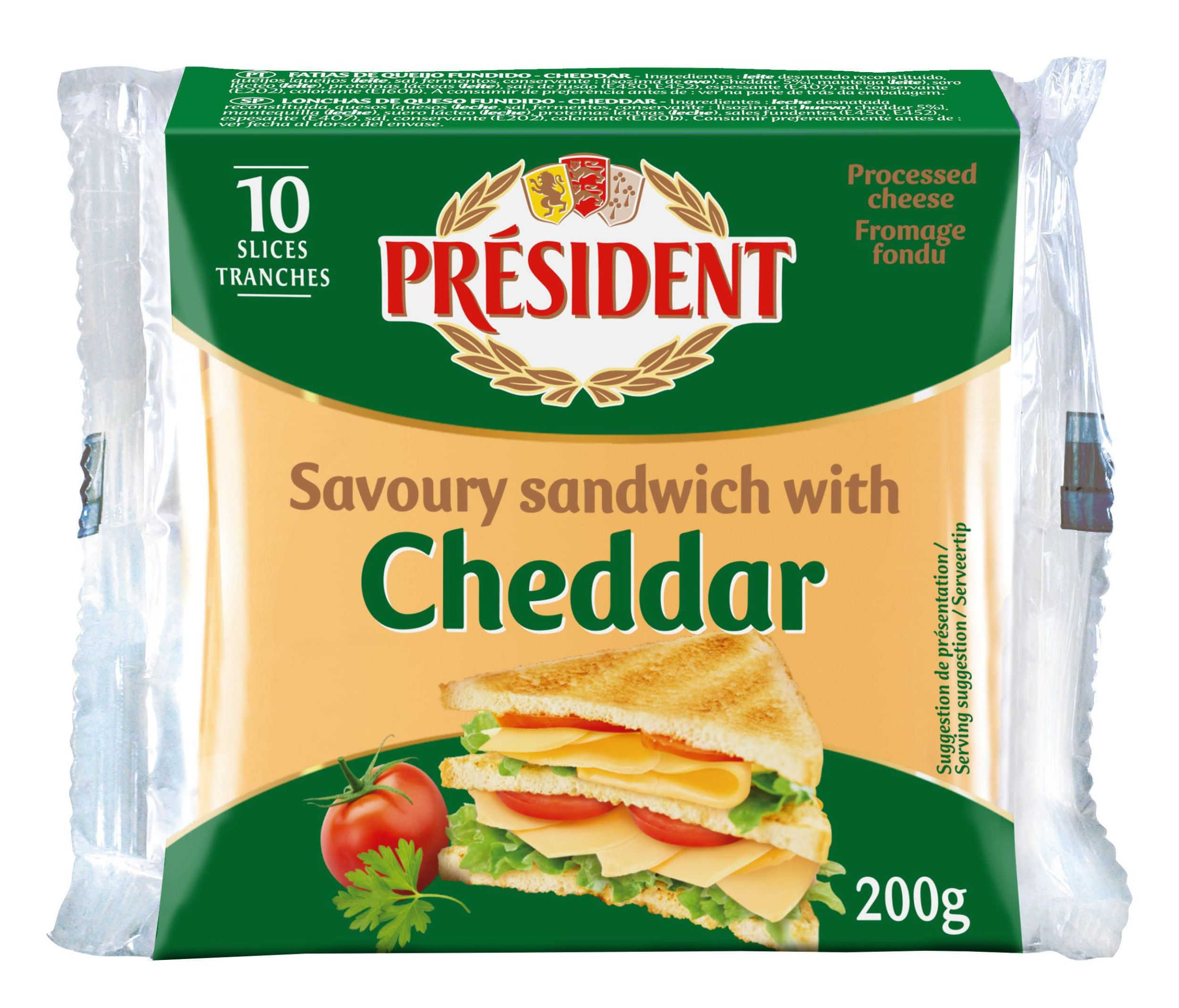 Président Tavené plátky Sandwich Cheddar 200 g