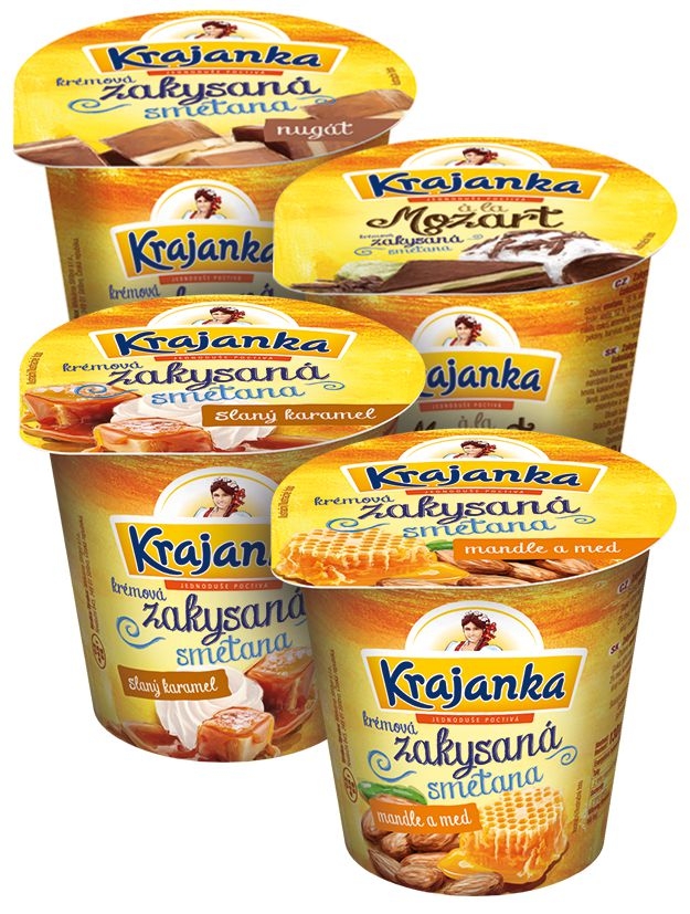 Krajanka Zakysaná krémová smetana mix příchutí 130 g