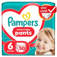 Pampers Active Baby Plenkové Kalhotky, Velikost 6, 50 Kusů, 13kg-19kg