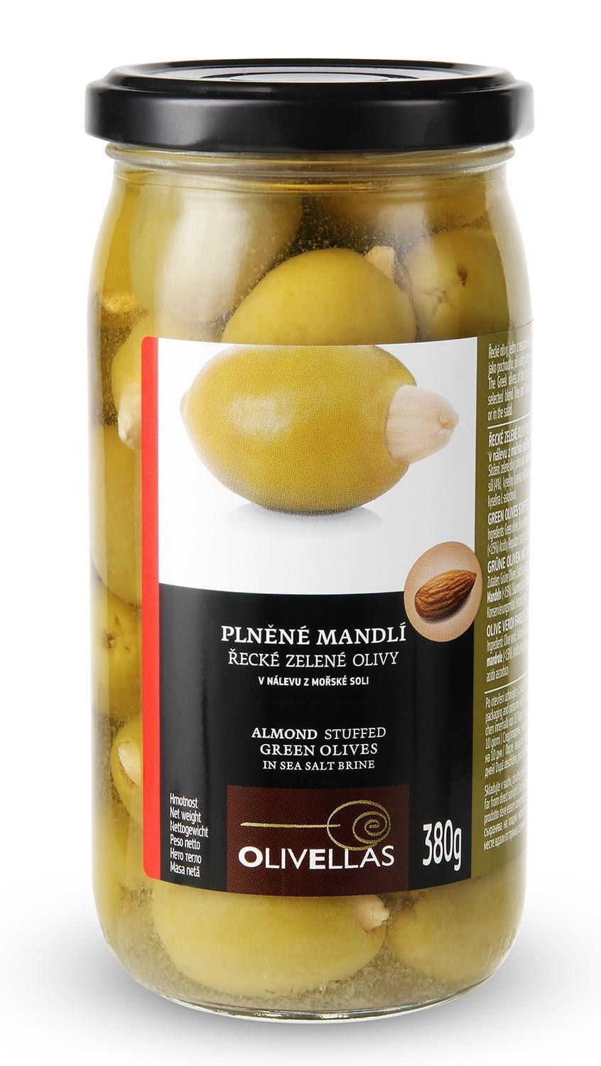 Olivellas Řecké olivy zelené s mandlí