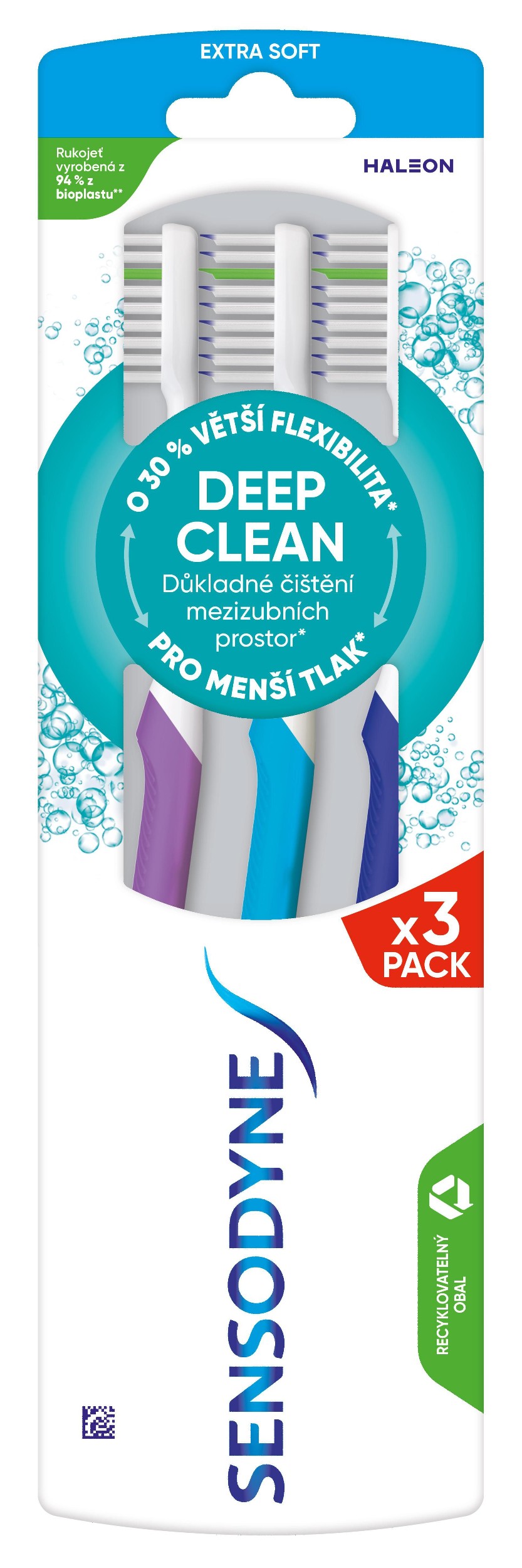 Sensodyne Deep Clean Trio Extra Soft zubní kartáček