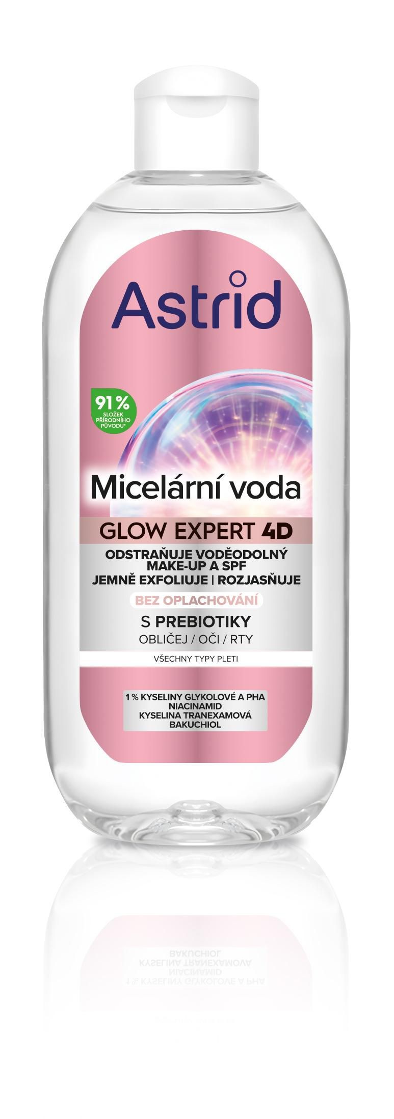 Astrid Glow Expert Micelární voda pro jemnou exfoliaci a rozjasnění 400ml