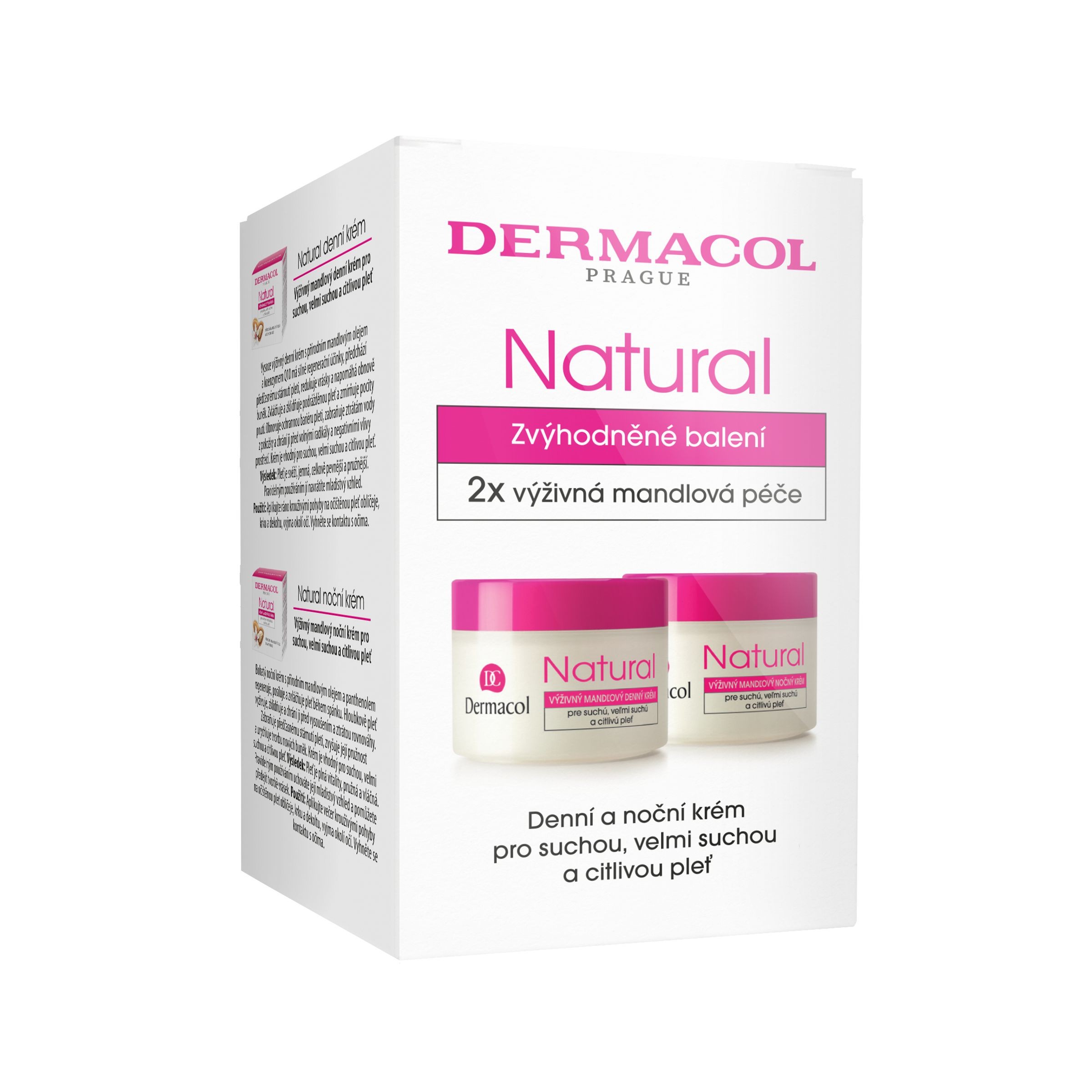 Dermacol Duopack Natural mandlový denní a noční krém 50 ml + 50 ml