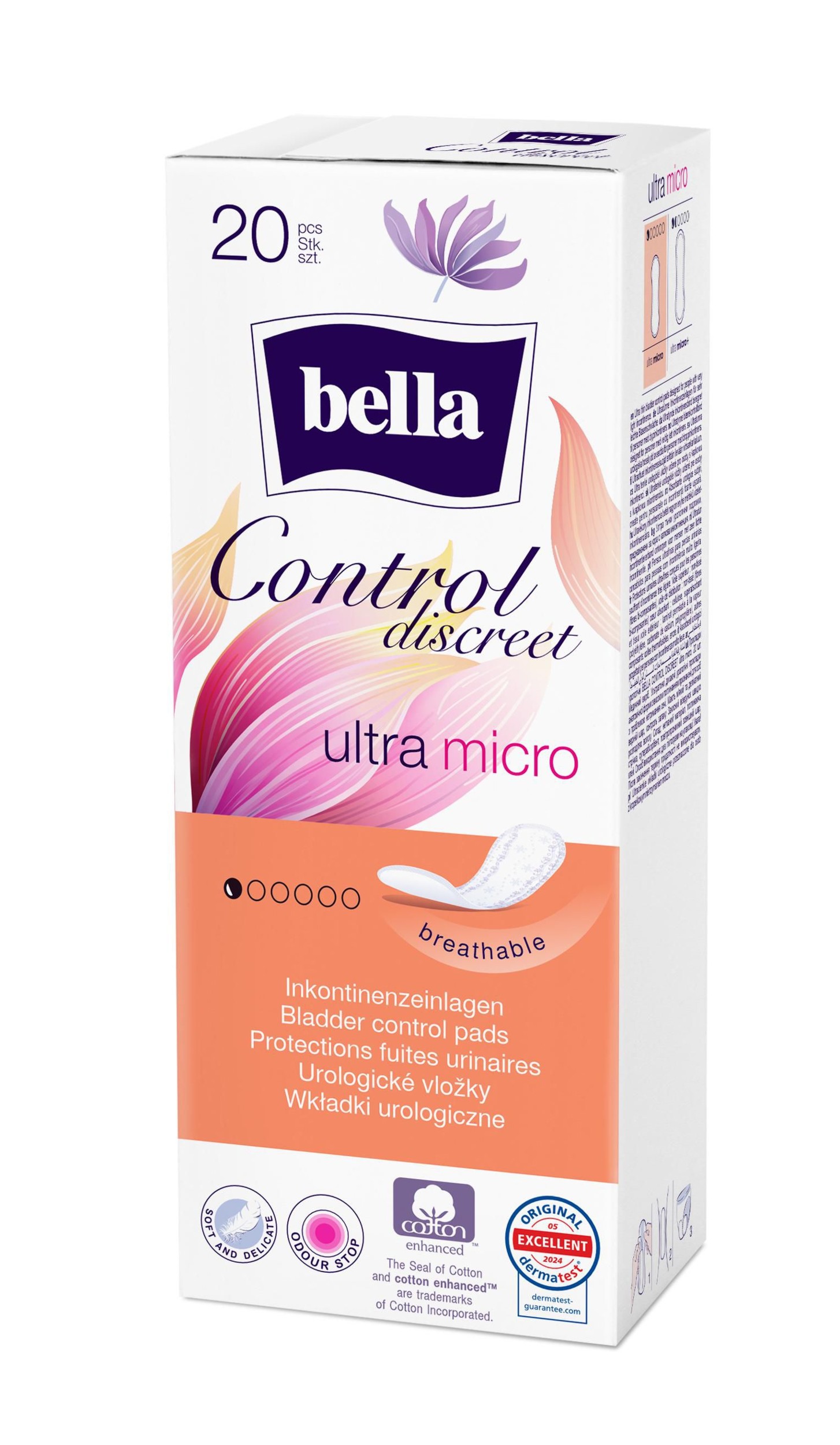 Bella Control Discreet Ultra Micro inkontinenční vložky, 20 ks