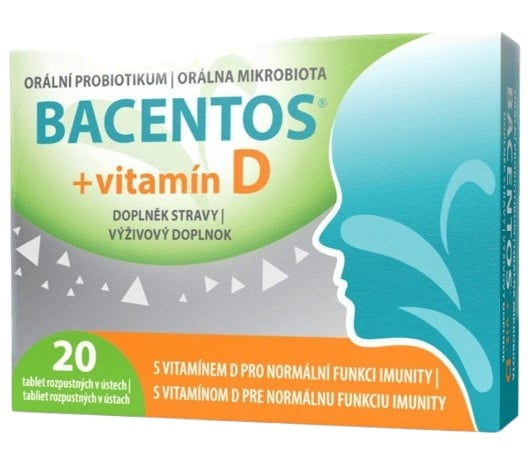 BACENTOS + vitamín D orální probiotikum tbl.20