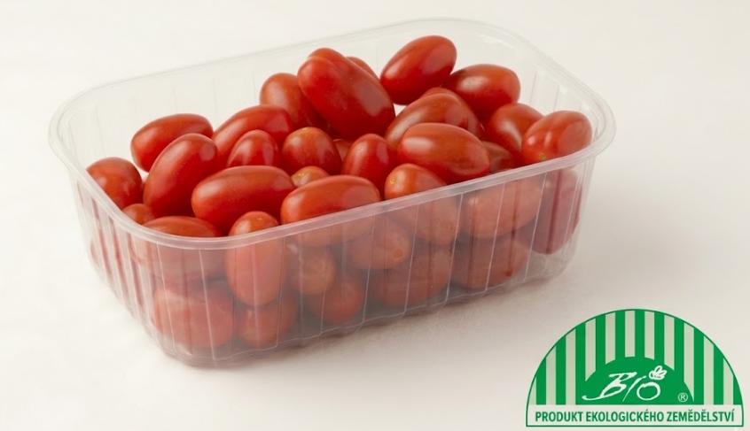 BIO cherry oválná rajčata, vanička