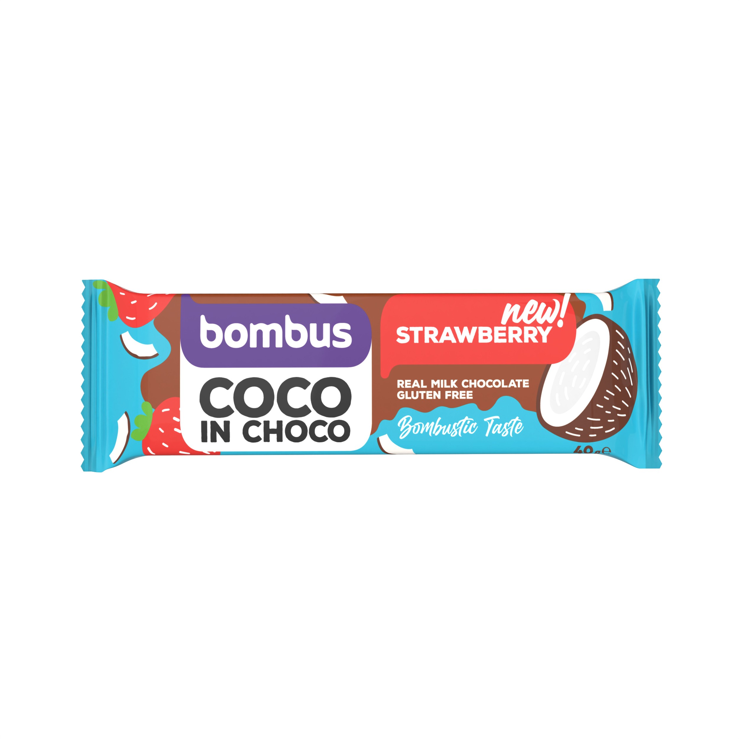 Bombus Kokosová tyčinka s jahodou v čokoládě 40g