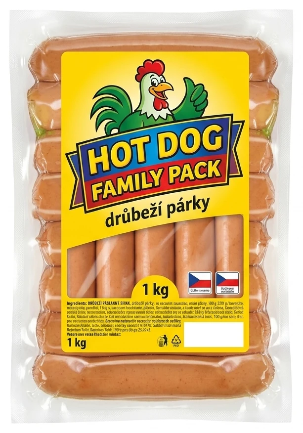 Hot Dog párky Family Pack drůbeží