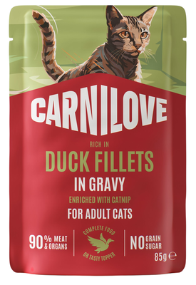 Carnilove Pouch Gravy rich in Duck enriched with Catnip pro kočky