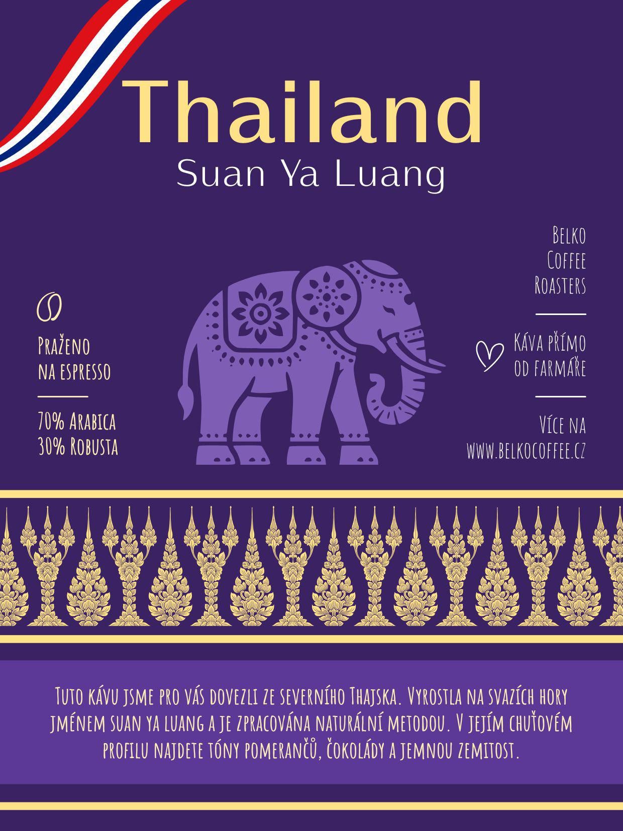 Belko coffee Thailand Suan Ya Luang (arabica/robusta) zrnková káva 250g