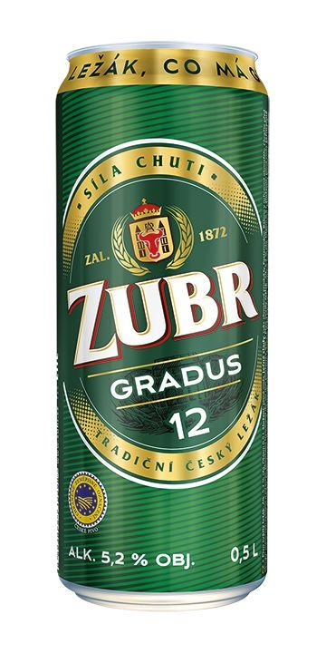 Zubr Gradus ležák plech 0,5 l