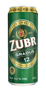 Zubr Gradus ležák plech 0,5 l