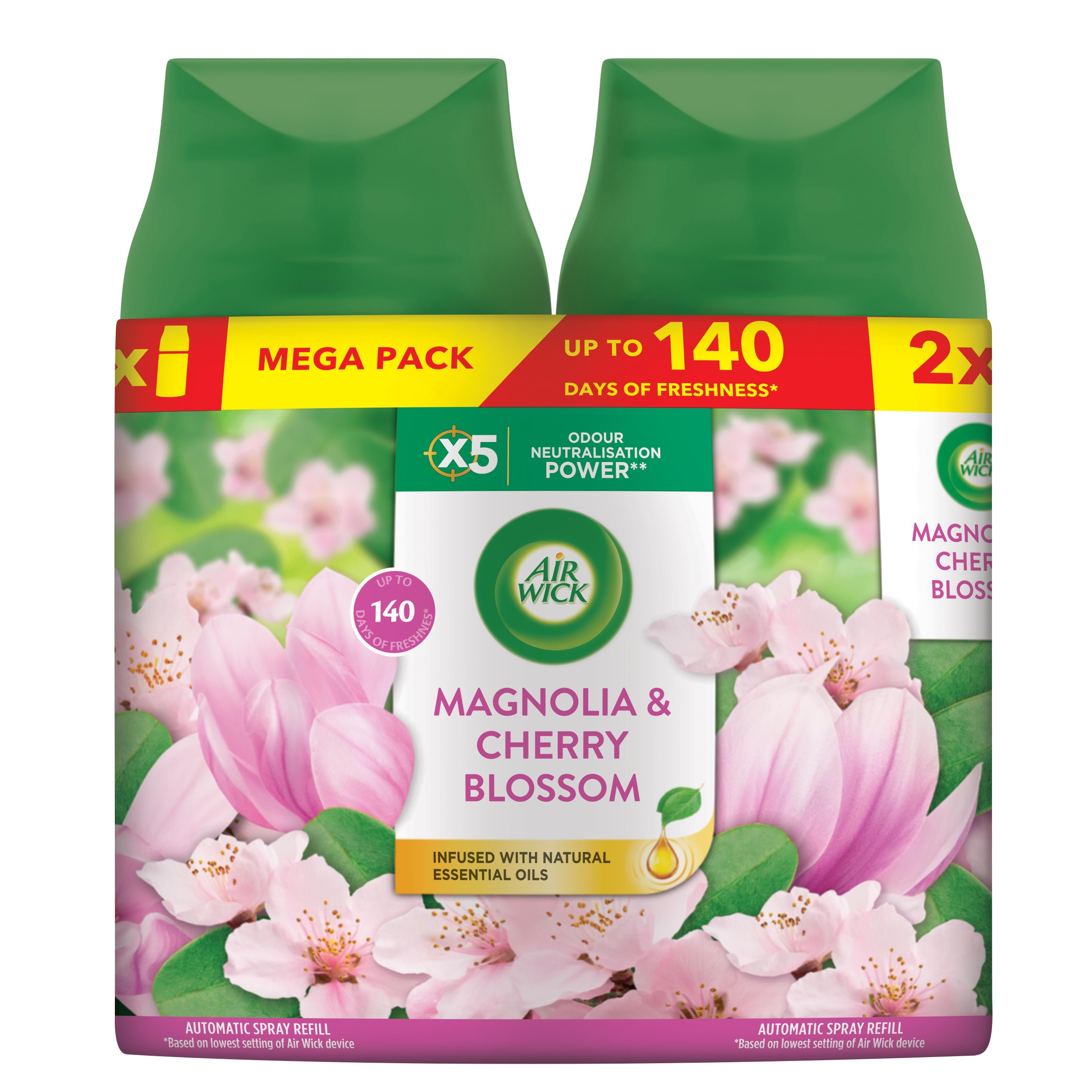 Air Wick Freshmatic náplň do osvěžovače vzduchu - Magnolie a květy třešní DUO 2x250 ml