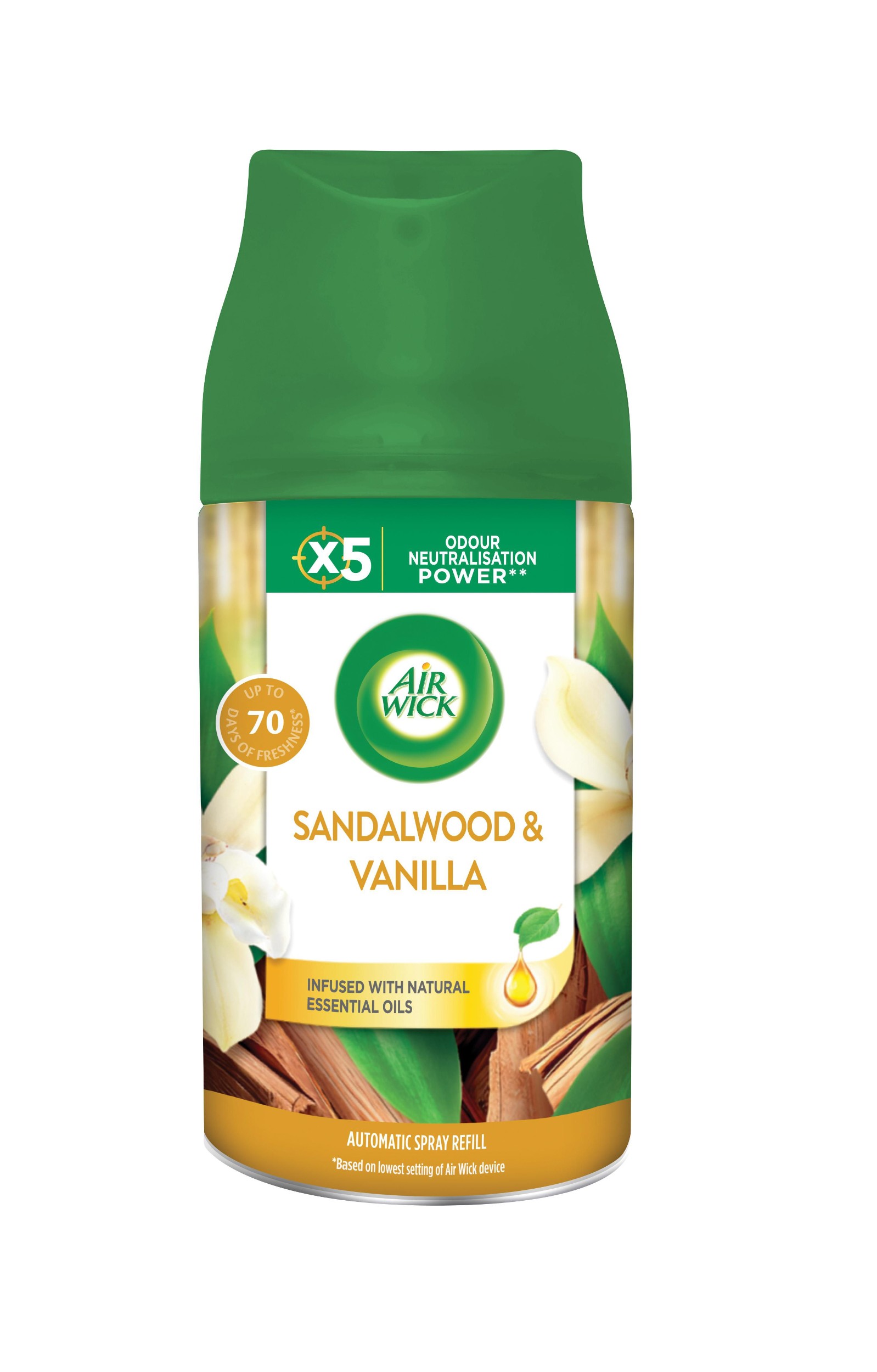 Air Wick Freshmatic náplň do osvěžovače vzduchu –  Vanilka a santalové dřevo 250 ml