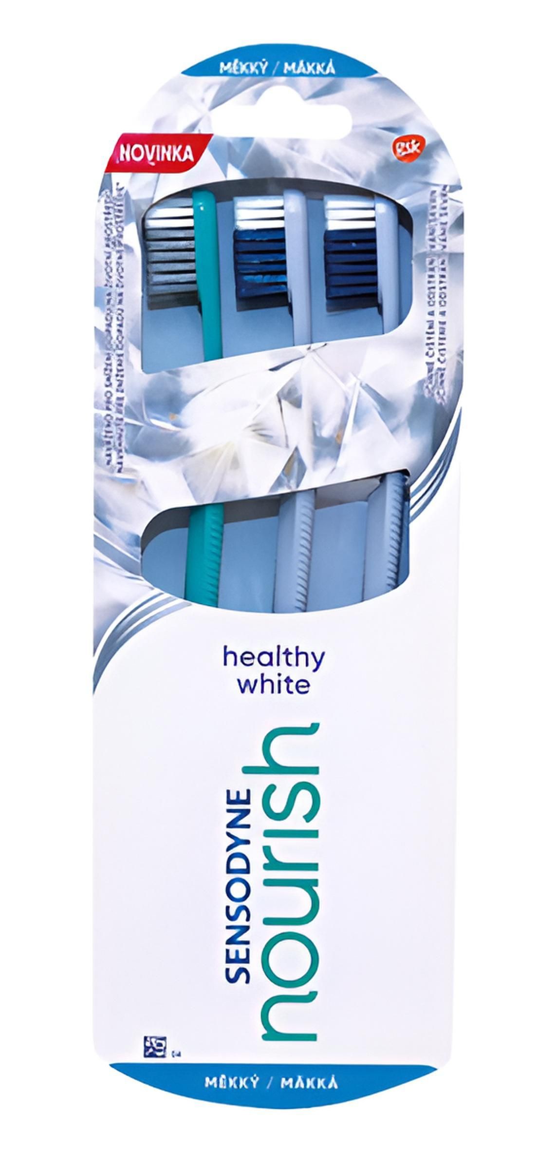 Sensodyne Nourish Healthy White Soft zubní kartáček 3 kusy