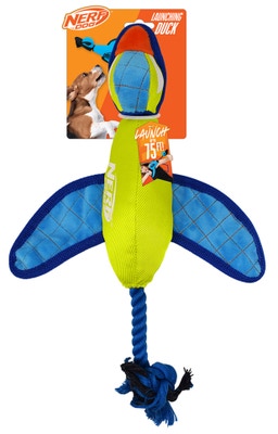 Nerf Dog Nylonová plyšová kachna se šuštícimi křídly na házení – 42 cm