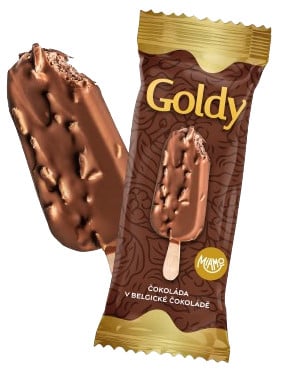 Miamo Goldy Čokoládová v mléčné belgické čokoládě s mandlemi