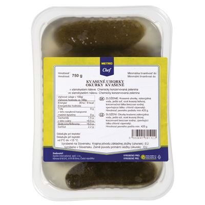 METRO Chef Kvašené okurky SK 750 g vanička