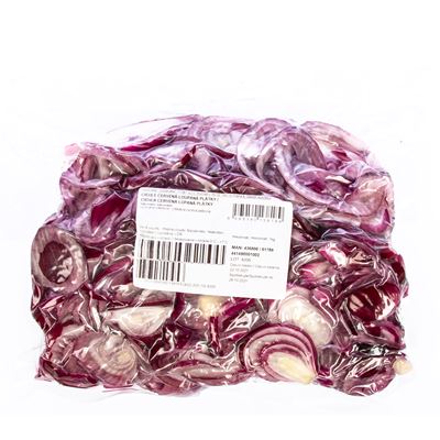 Cibule červená loupaná plátky chlaz. 1 kg