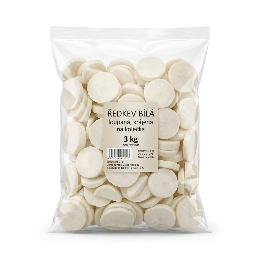 Ředkev bílá loupaná krájená na kolečka 3 kg