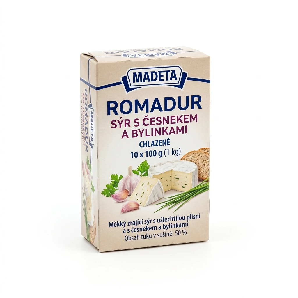 MADETA Romadur sýr s česnekem a bylinkami chlaz. 10 x 100 g