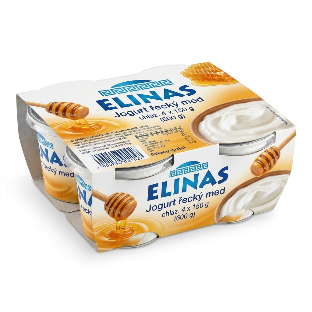 ELINAS Jogurt řecký med chlaz. 4 x 150 g