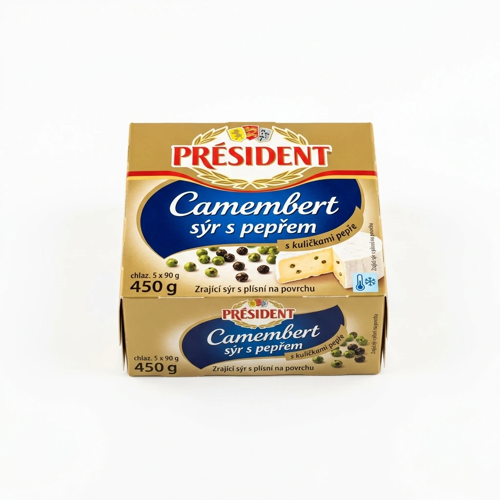 PRÉSIDENT Camembert sýr s pepřem chlaz. 5 x 90 g