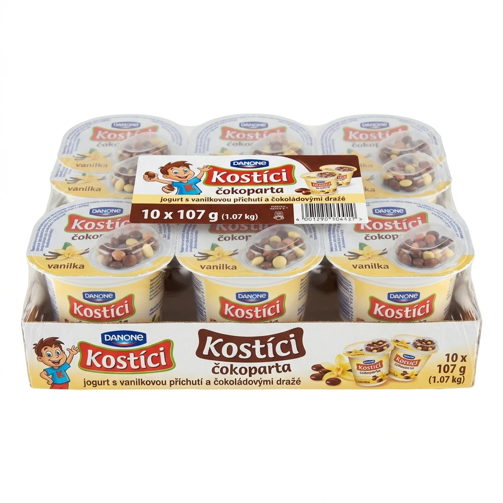 Danone Kostíci čokoparta jogurt vanilka chlaz. 10 x 107 g
