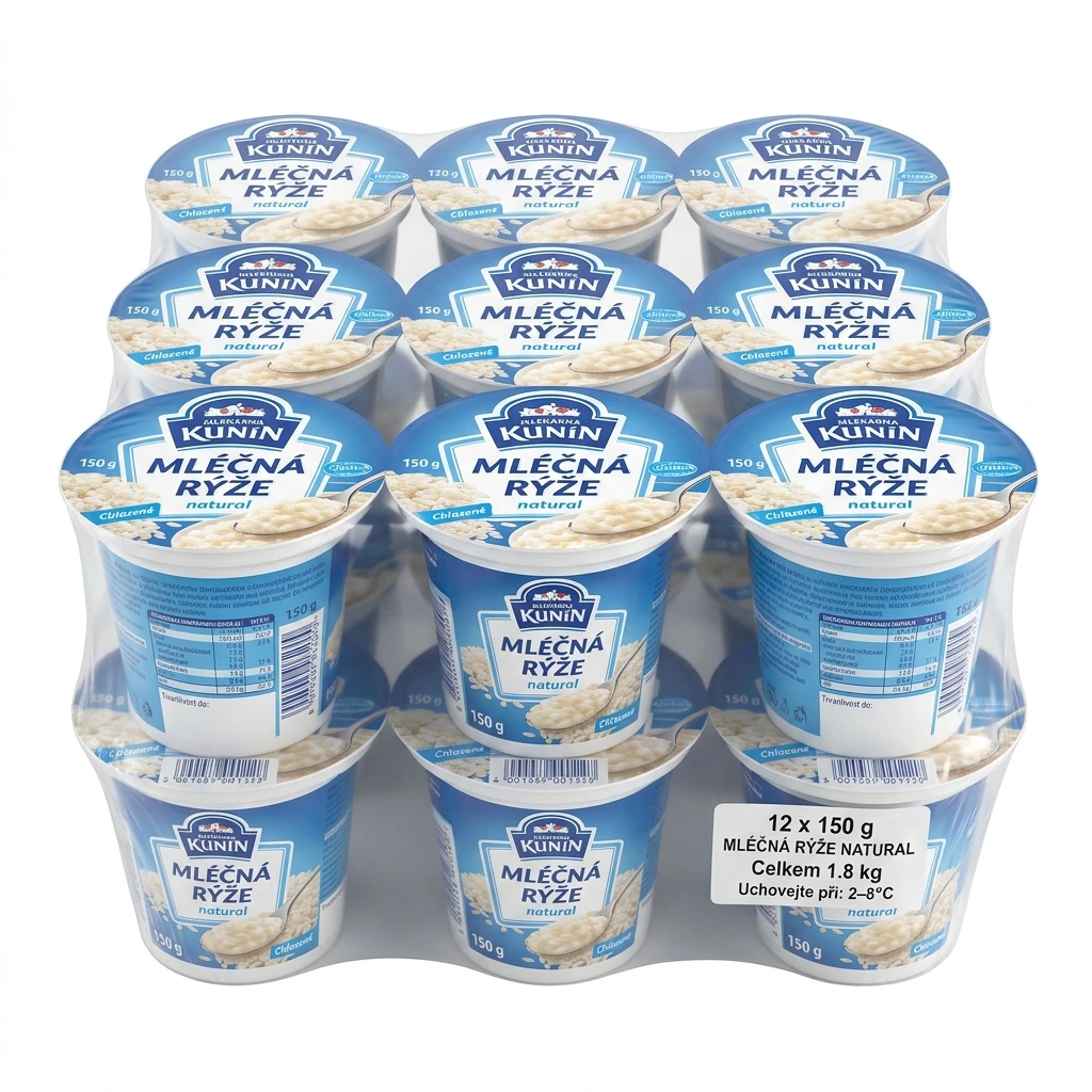 MLÉKÁRNA KUNÍN Mléčná rýže natural chlaz. 12 x 150 g