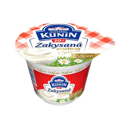 MLÉKÁRNA KUNÍN Smetana zakysaná de luxe 20 % chlaz. 190 g