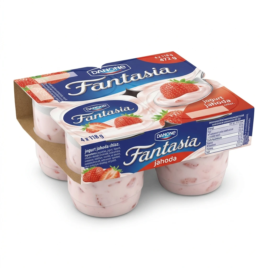 Danone Fantasia jogurt jahoda chlaz. 4 x 118 g